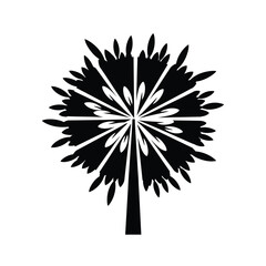 Fototapeta premium Black Silhouette Tree Icon Graphic.