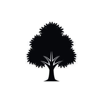 Black Silhouette Tree Icon 2.