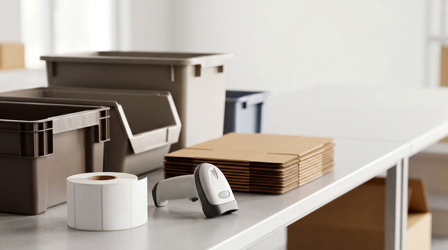 Ecommerce return station with blank labels