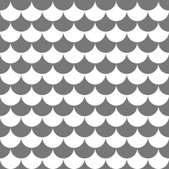 Dark grey and white fish scale seamless pattern. Monochrome scallop geometric background for fabric, wallpaper, wrapping paper, and vector textile design. © MDC