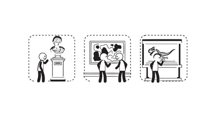Fototapeta premium Illustrations of Various Educational Presentation Scenarios.