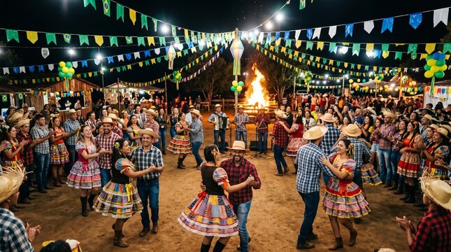 Festa junina inspirada na copa do mundo com decora&ccedil;&atilde;o verde e amarela
