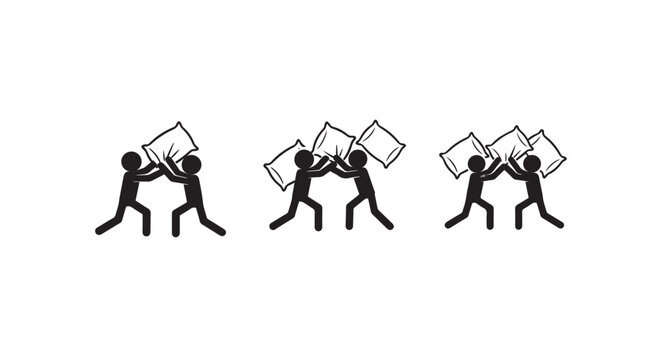 Silhouette figures carrying heavy stacks of papers.