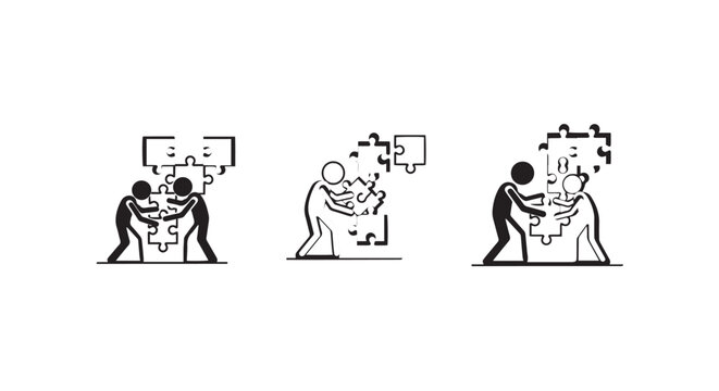 Team Collaboration and Problem Solving Concept Illustration.