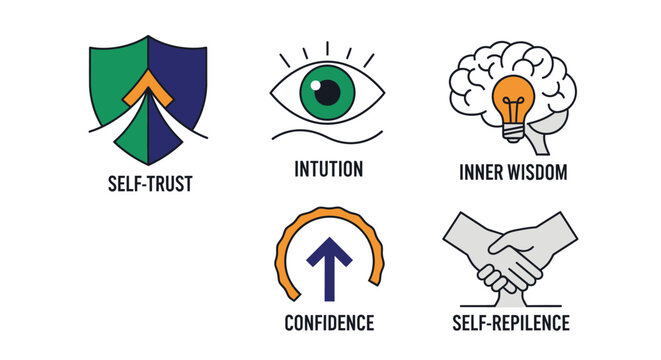 Self-Trust, Intuition, Inner Wisdom, Confidence, Self-Reliance Icons