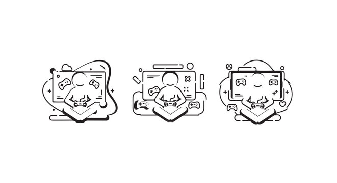 Illustrated characters with technology and creative collaboration icons.