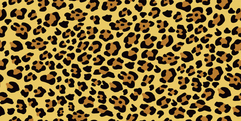 leopard cheetah big cat skin print pattern seamless vector texture brown background © Yuliantart
