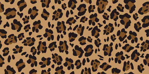 leopard cheetah big cat skin print pattern seamless vector texture brown background © Yuliantart