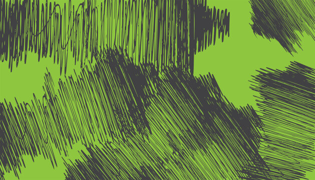 Abstract Grunge Scribble Texture Background Vector Design in Green and Black