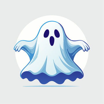 Cute Cartoon Ghost Illustration