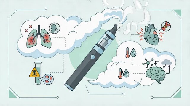 Explaining how vaping impacts lung health, heart function, and brain activity in different settings and scenarios throughout the day.
