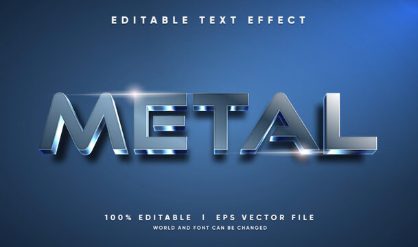 metal vector text effect with modern style