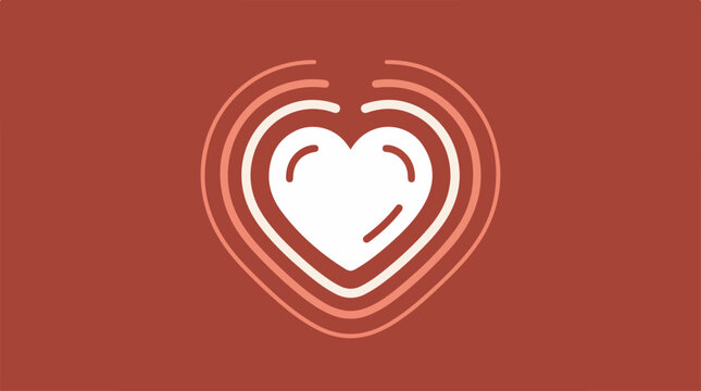 Minimalist Heart Icon with Concentric Ripple Effect.