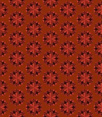 Fototapeta premium A red background with a pattern of hearts. The pattern is made up of circles