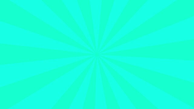 Cyan comic sunburst rotating radial background animation