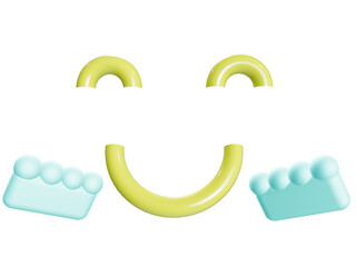 Obraz premium Colorful Lego Smiling Face Pieces Isolated