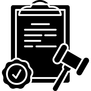 Glyph Solid Legal Agreement Icon