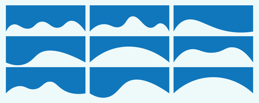 Collection of dividers shape templates. Curve Lines, Wave Collection of Abstract Design Element. Modern separator header for website and app. Vector illustration