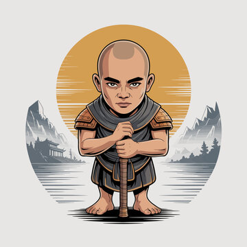 Cartoon bald man with angry expression.