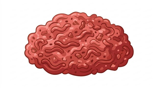 Meat raw ground beef mound isolated on white background