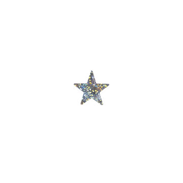 Silver Glitter Star Sticker Holographic Glow
