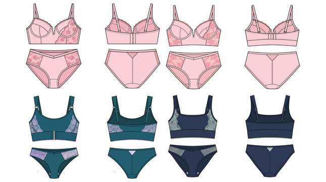 Women's Lingerie and Underwear Sets Collection With Bras, Briefs and Comfortable Bralettes