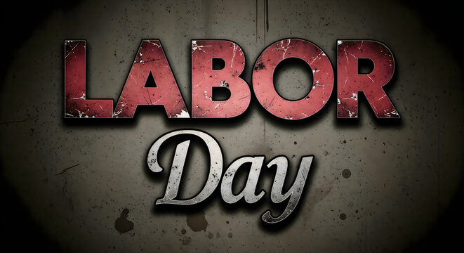 Labor day celebration background with vintage text