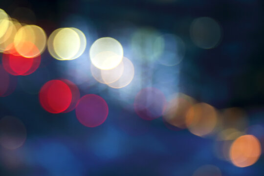 Colorful glowing city lights, Bokeh lights background