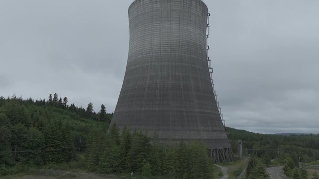 Satsop Nuclear Power Plant Washington State Drone Aerial View