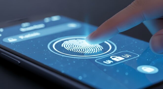Fingerprint authentication on a smartphone screen for secure digital access