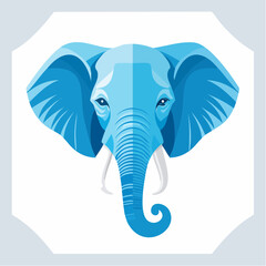 Obraz premium Stylized Blue Elephant Head Illustration