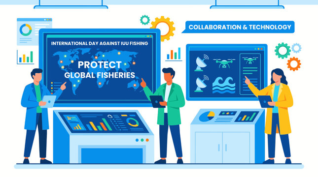 Technology and Collaboration for Global Fisheries Protection Concept