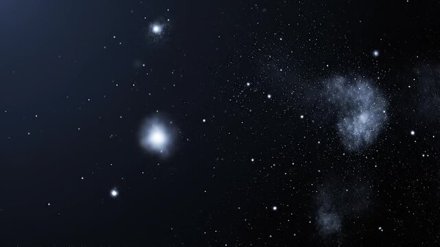 Deep Space Exploration - Journey Through the Cosmos with Twinkling Stars and Nebulae.