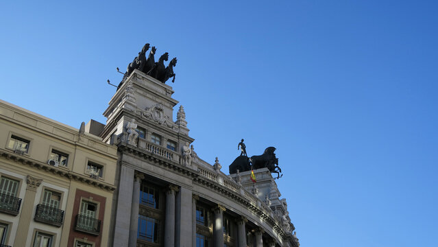Banco Bilbao Vizcaya, Madrid, Spain.  a building located at Calle de Alcal&aacute;. Projected in 1919 by architect Ricardo Bastida