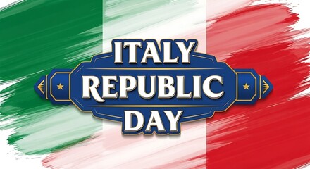 Italy republic day celebration with italian flag brush stroke background
