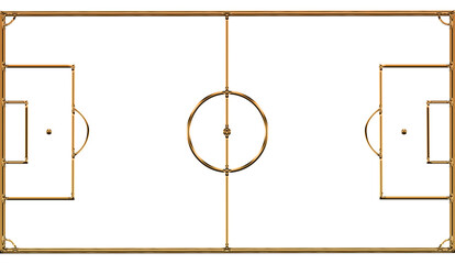 Golden soccer field outline on transparent background © Stockphoto