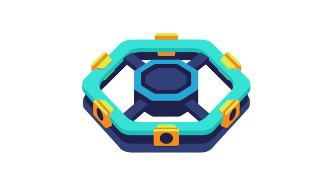 Futuristic Geometric Hexagonal Digital Interface Design Element.