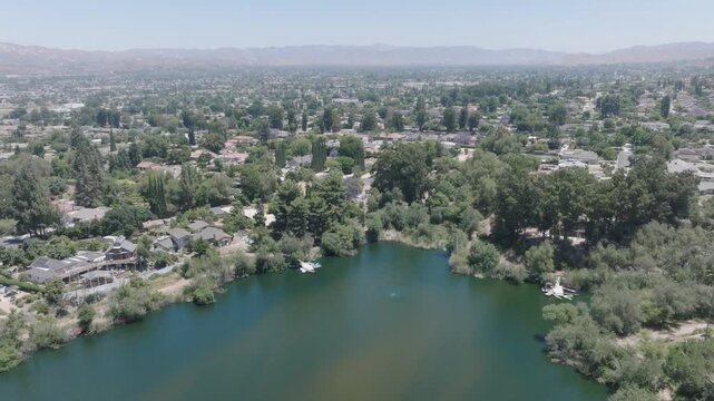 Suburban Community of Simi Valley California Drone Aerial View