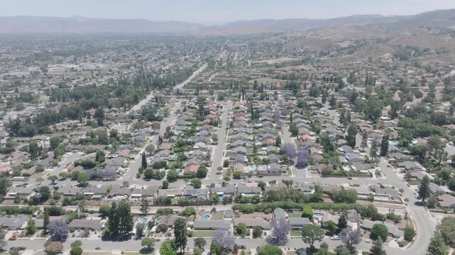 Suburban Community of Simi Valley California Drone Aerial View
