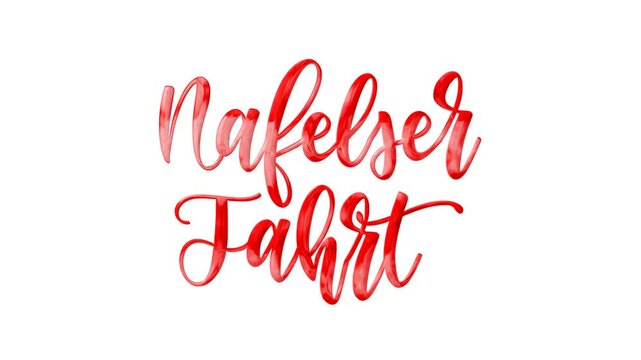 Nafelser fahrt text animation in red suitable for artistic branding word art projects.