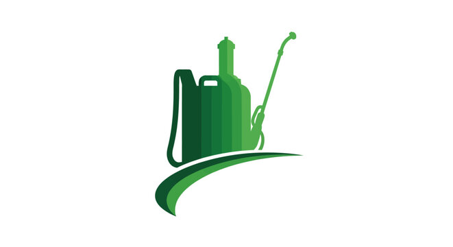 Green Financial Growth Sprayer Illustration With Graph Arrow.