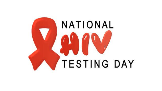 National hiv testing day text animation. Suitable for promoting hiv testing campaigns and awareness.