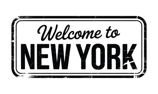 Welcome to New York Distressed Stamp Vector for Vintage T-shirt Design and Travel Souvenirs