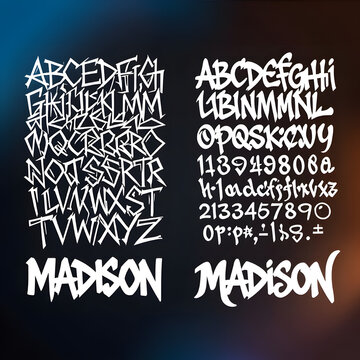 Hand drawn alphabet and lettering decorative font style