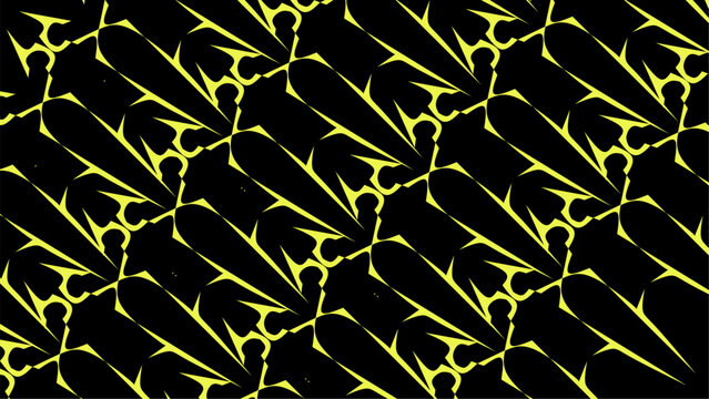 Abstract futuristic yellow geometric pattern on black technology background design