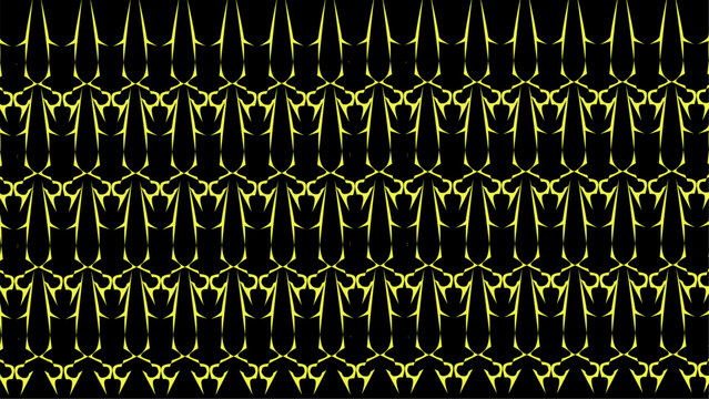 Abstract futuristic yellow geometric pattern on black technology background design