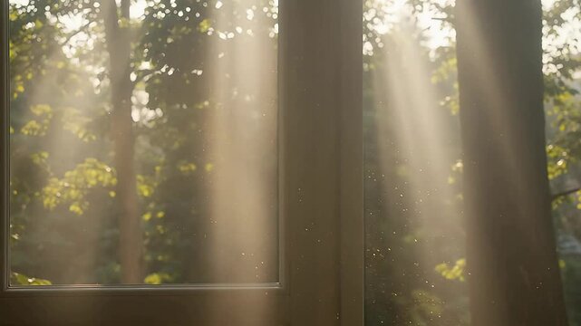 Divine Beams Illuminating Dust Particles