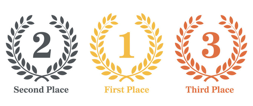 Second Place, elegant silver award wreath illustration highlighting runner up achievement, isolated design perfect for competition themes, ranking graphics, and winner announcements.