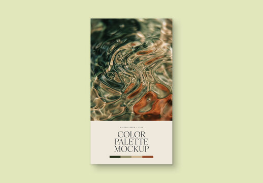 Color Palette Presentation Template For Brand Guidelines, Mood Board Deck, Swatch Card & Look Book Mockup