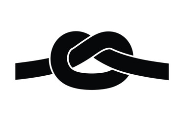 Knot Symbol, bold black intertwined rope illustration with minimalist style, isolated design ideal for connection concepts, nautical themes, and teamwork branding projects. © RASEL